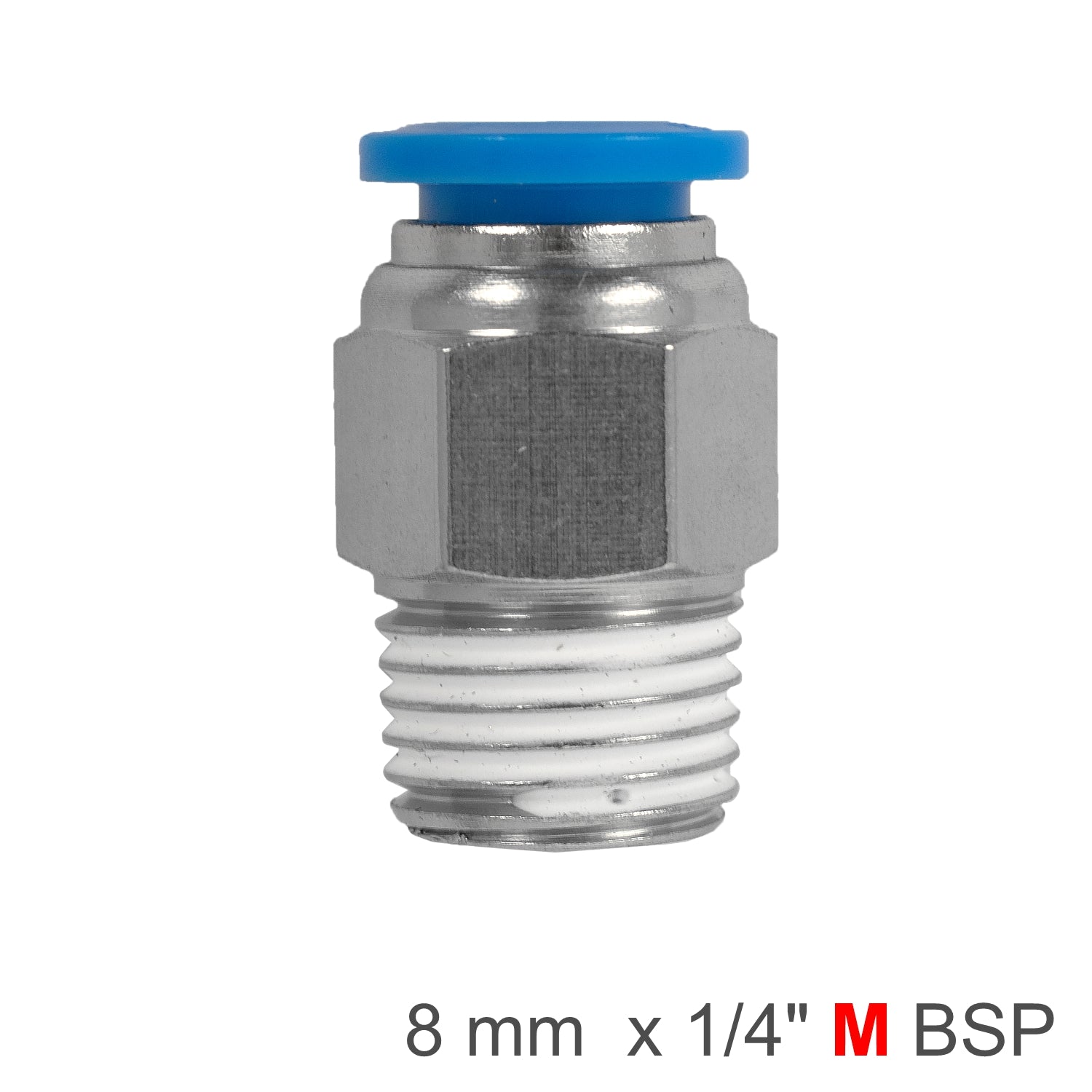 Pu Hose Fitting Straight Stud 8 Mm 1/4 M