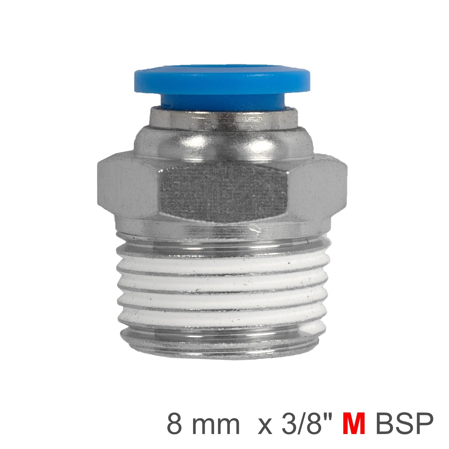 Pu Hose Fitting Straight Stud 8 Mm 3/8 M