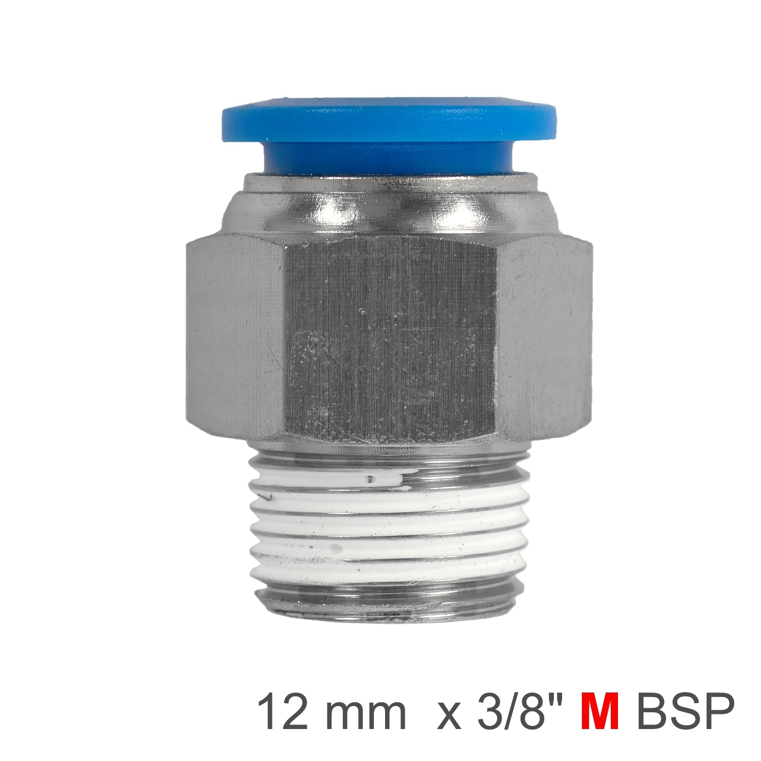 Pu Hose Fitting Straight Stud 12 Mm 3/8 M