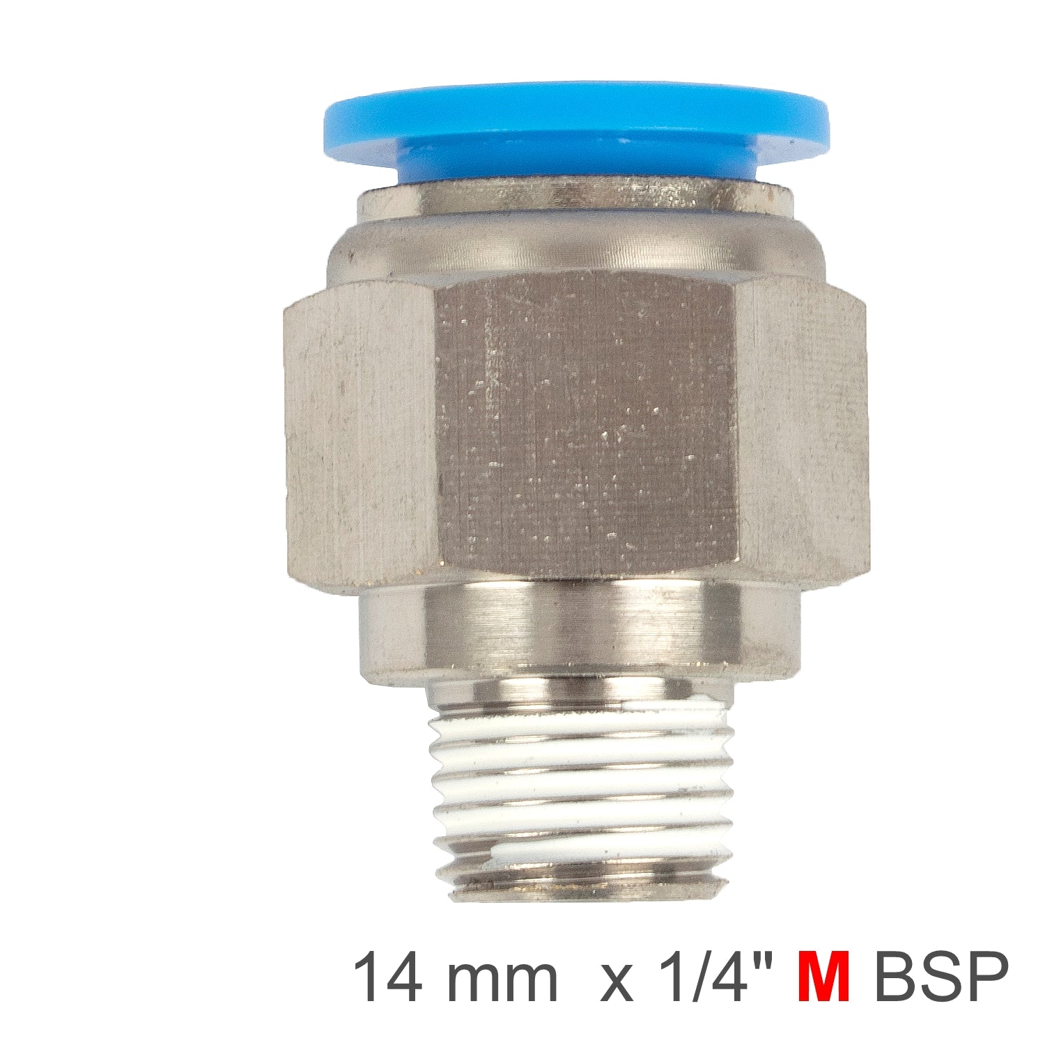 Pu Hose Fitting Straight Stud 14 Mm 1/4 M