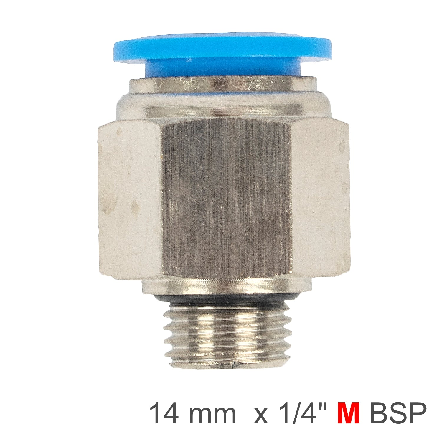 Pu Fitting Str. Stud W/O Ring 14 Mm 1/4' M