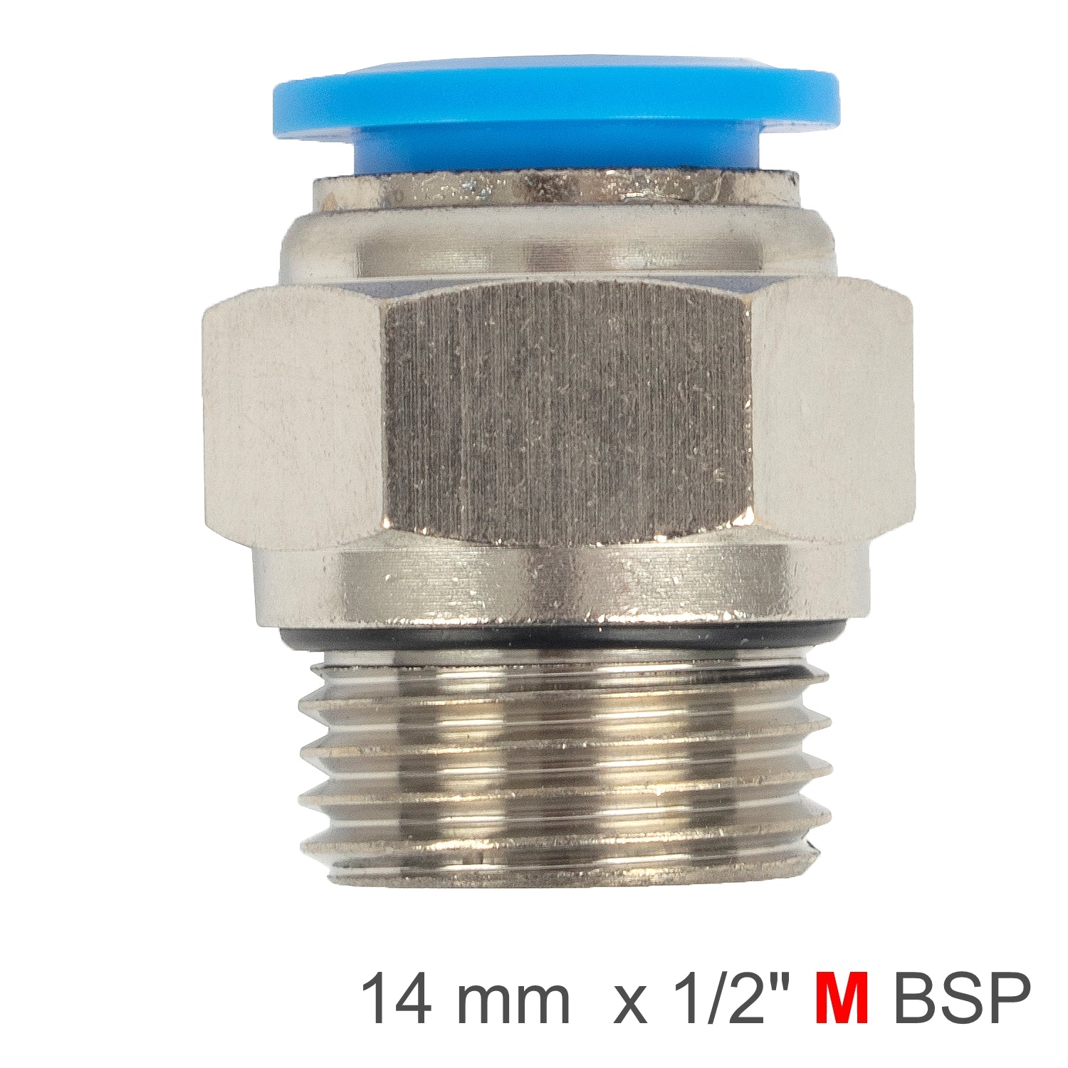 Pu Fitting Str. Stud W/O Ring 14 Mm 1/2' M