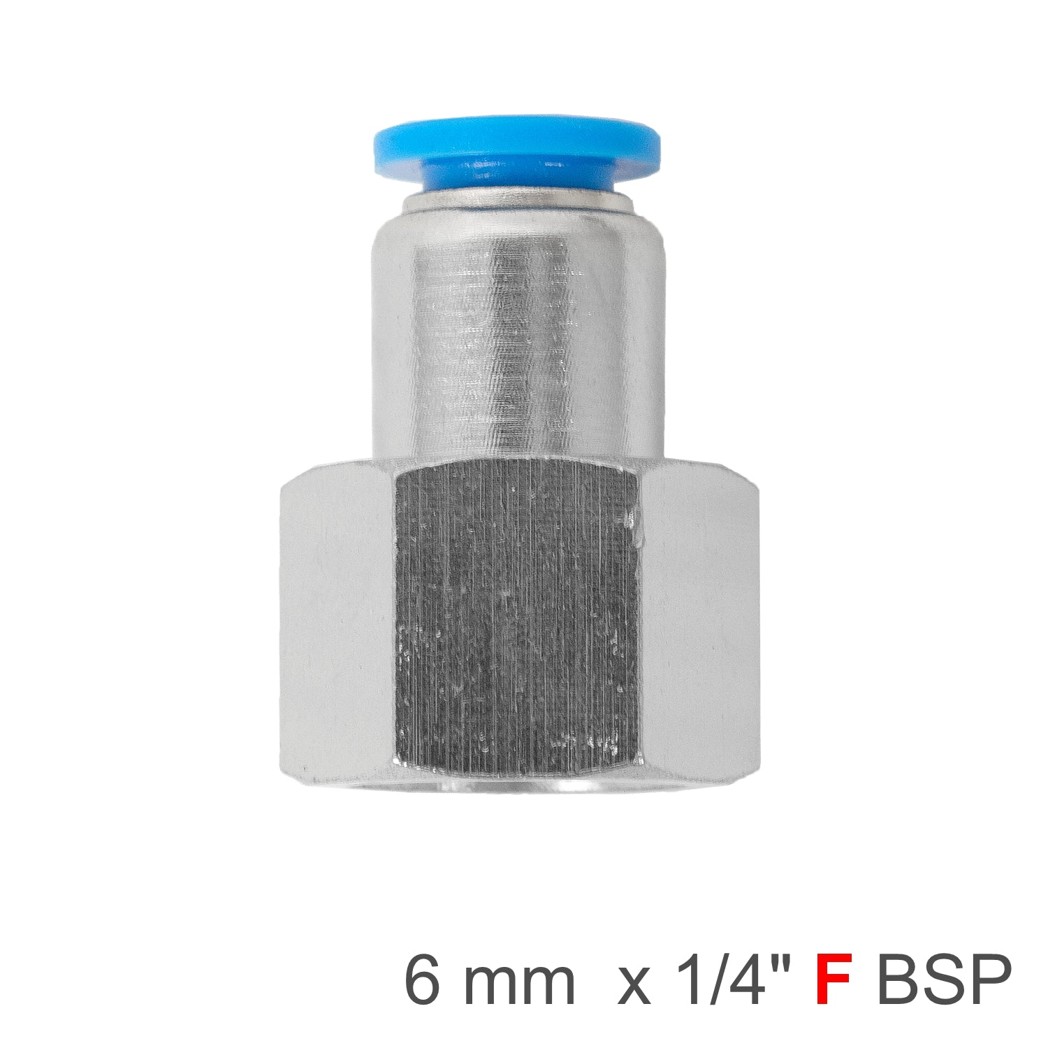 Pu Hose Fitting Straight Stud 6 Mm 1/4 F