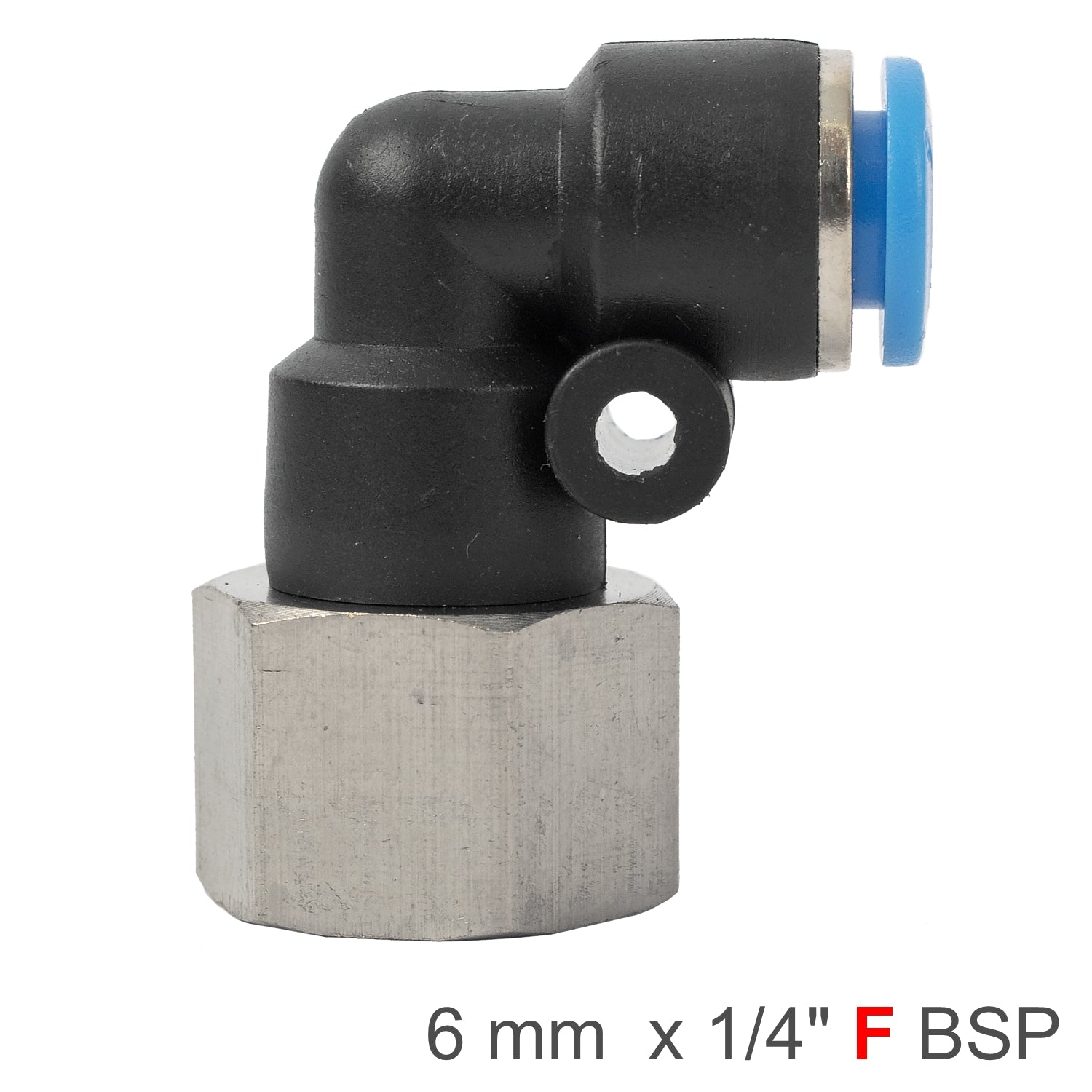 Pu Hose Fitting Elbow 6 Mm 1/4 F