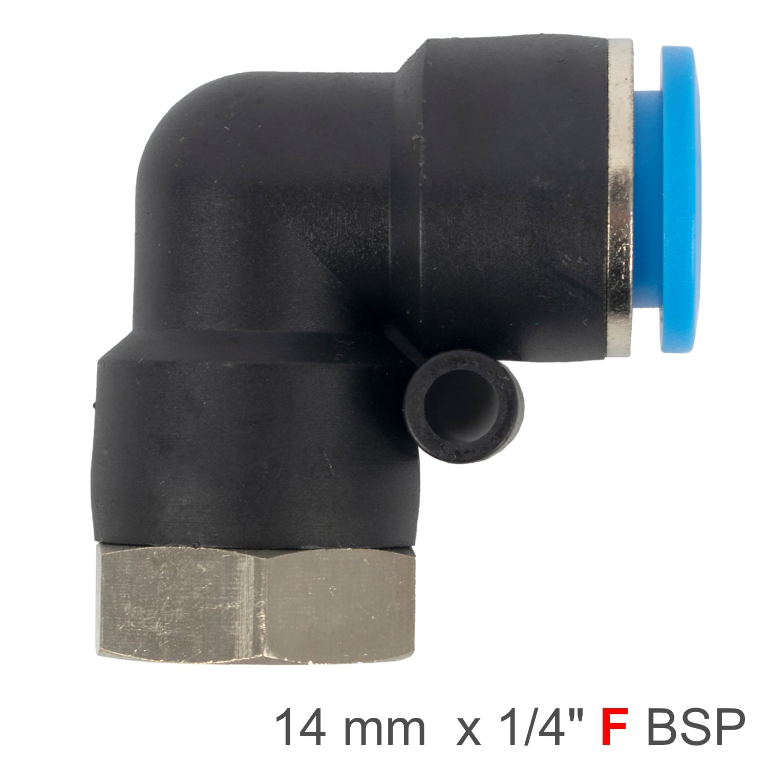 Pu Hose Fitting Elbow 14 Mm 1/4 F