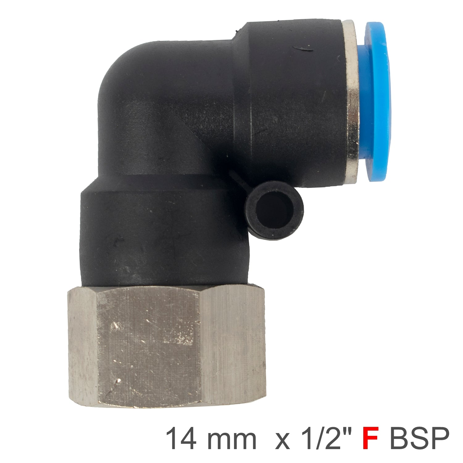 Pu Hose Fitting Elbow 14 Mm 1/2 F