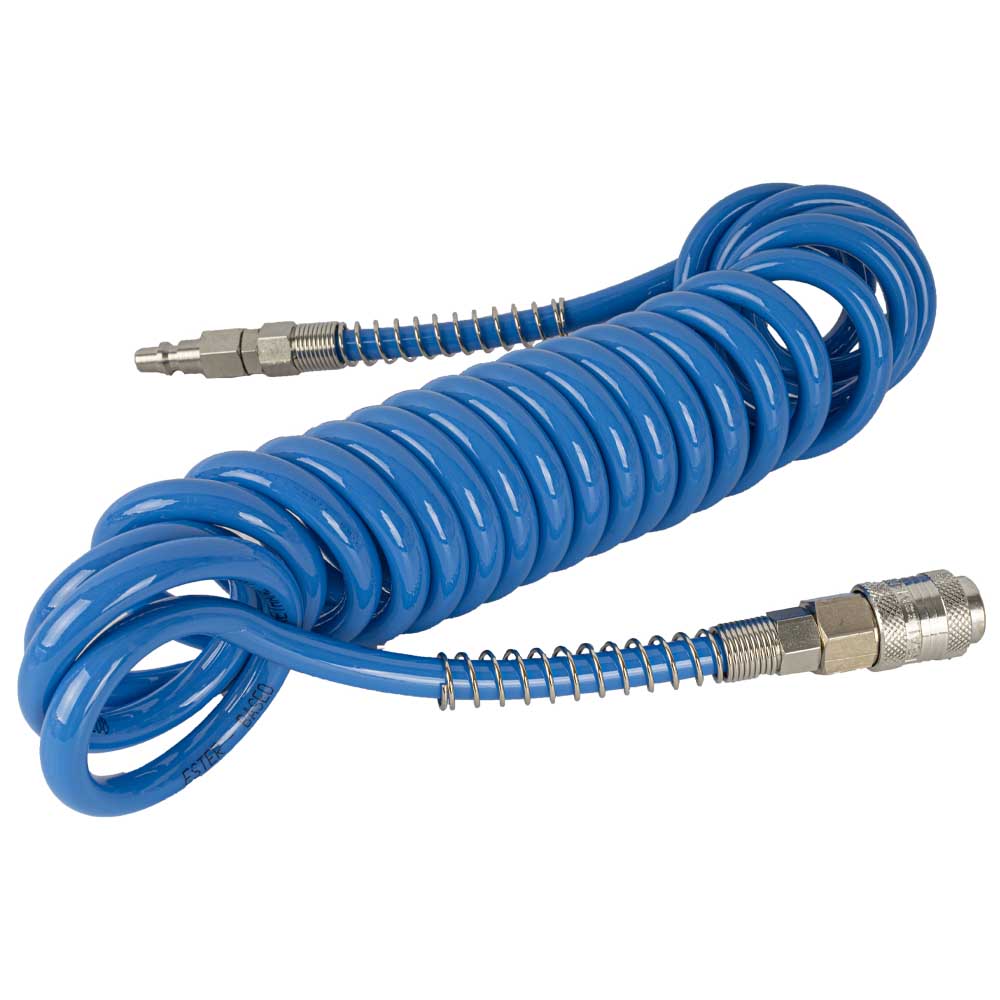 Spiral Polyp Hose Blue 6.5 Mmx10 Mmx4 M With Quick Couplers Bx15 Pu4 6,5