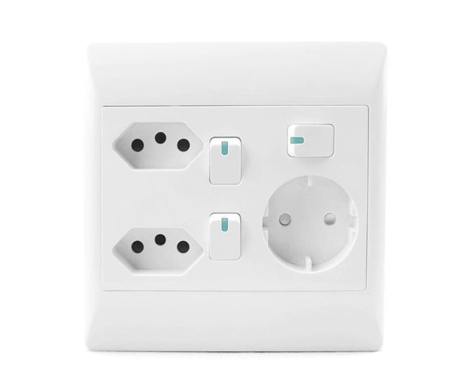 I-Wall Socket 3 L+2 Euro+1 Schuko 4 X4 Sti 1088