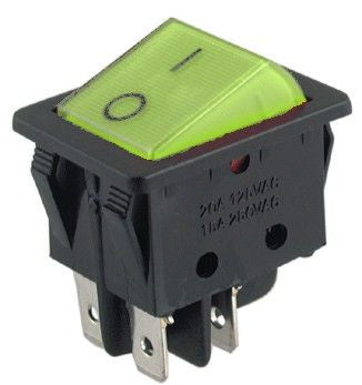 I-Rocker Switch Dsp Green Illuminated Kcd2 201 N C3 GB