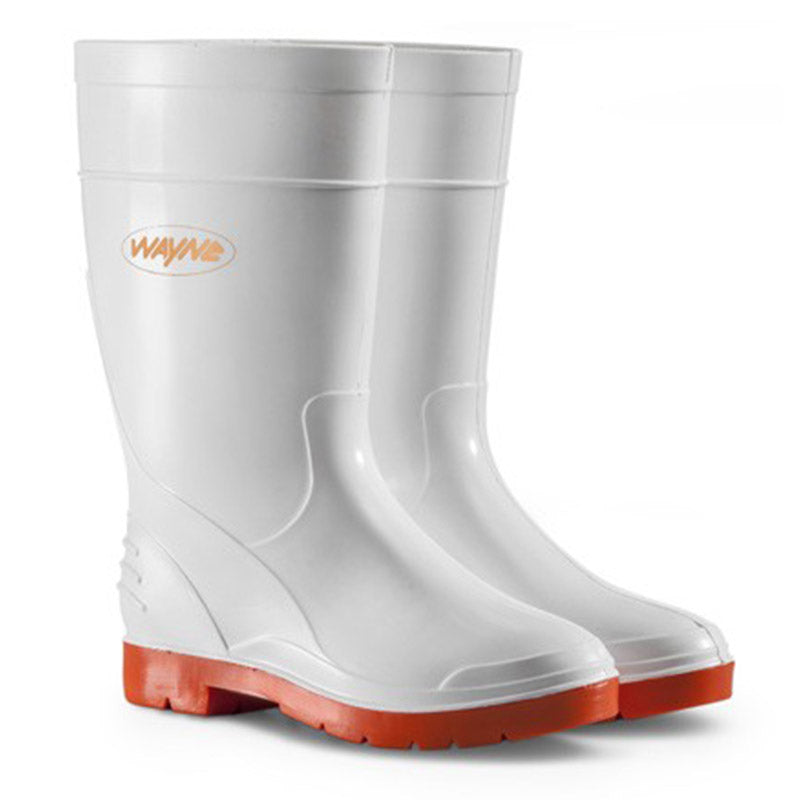 Wayne Gumboot Ladies Half L White/Red Size 6