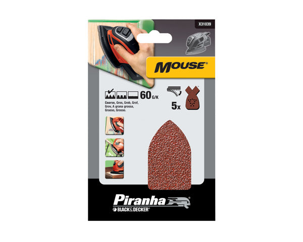 B&D Mouse Sandpaper Quick Fit 80 G 5 Pk