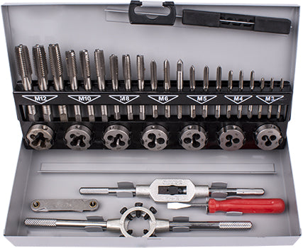 Tap And Die Set 32 Pce 3 12 Mm Hss In Steel Case