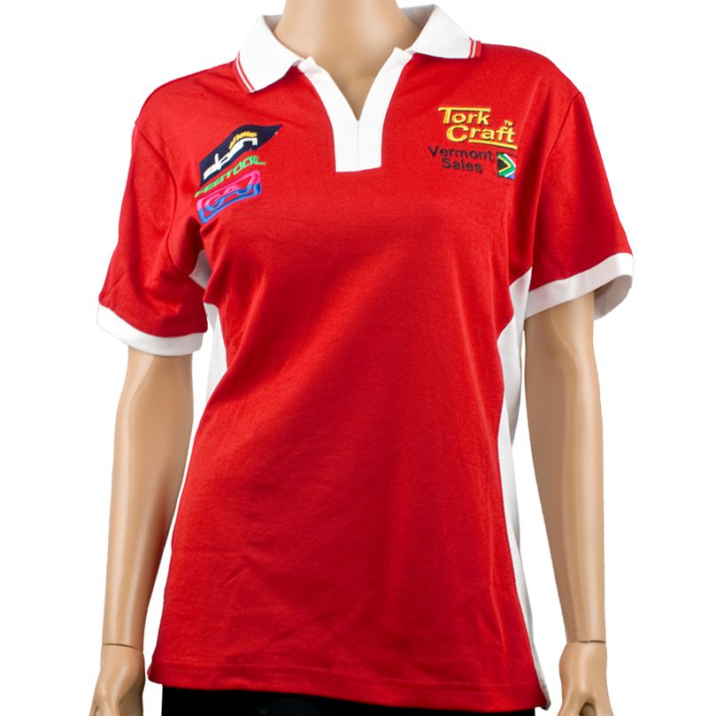 Vermont Ladies Golf Shirt Red Small