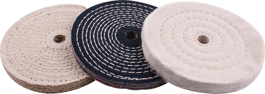 Buffing Wheel Kit 3 Pcs 150 Mm White & Denim Stiched & Sisal Polishing