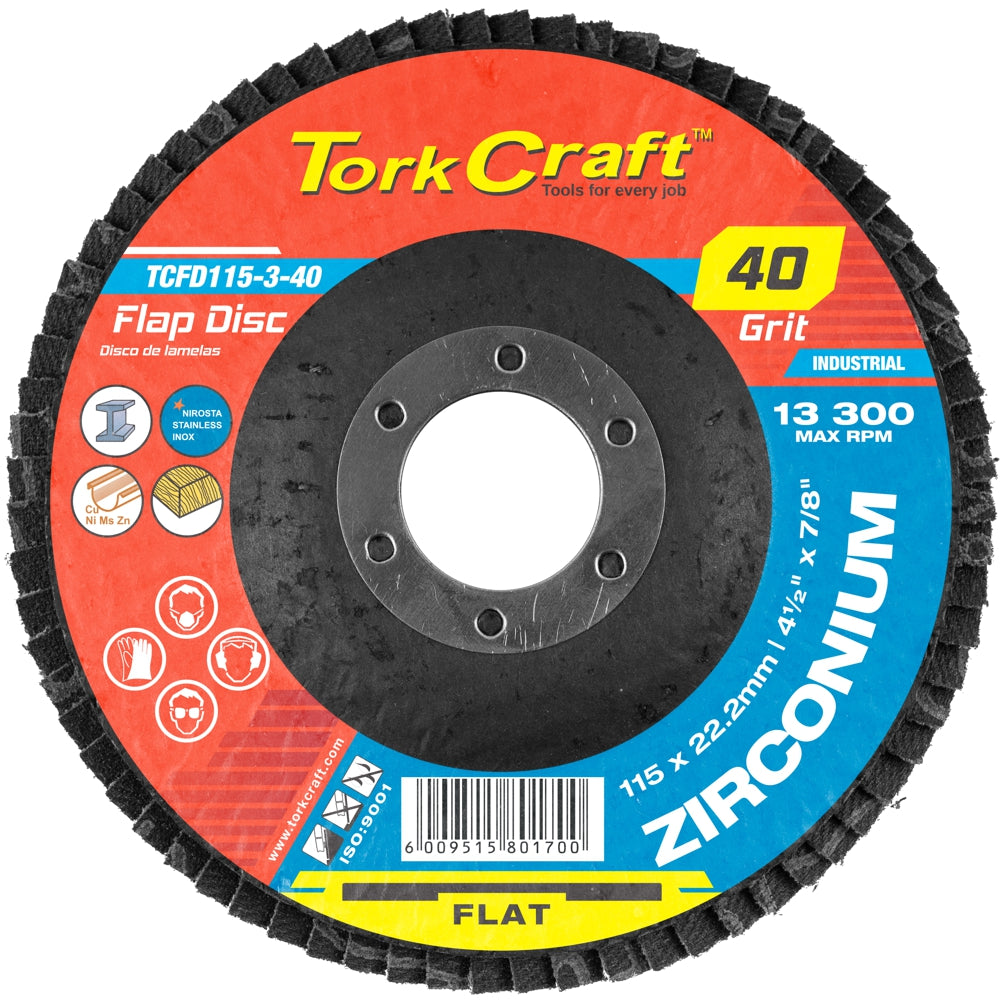 Flap Disc Zirconium 115 Mm 40 Grit Flat