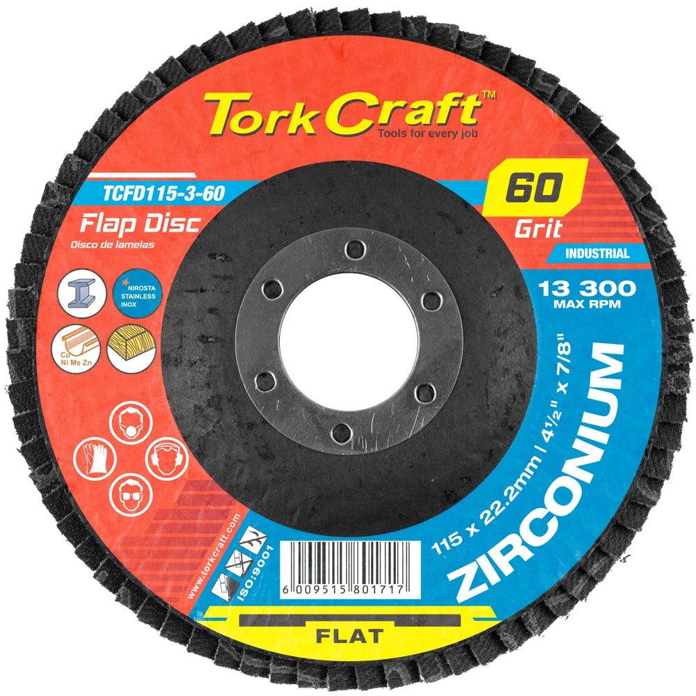 Flap Disc Zirconium 115 Mm 60 Grit Flat