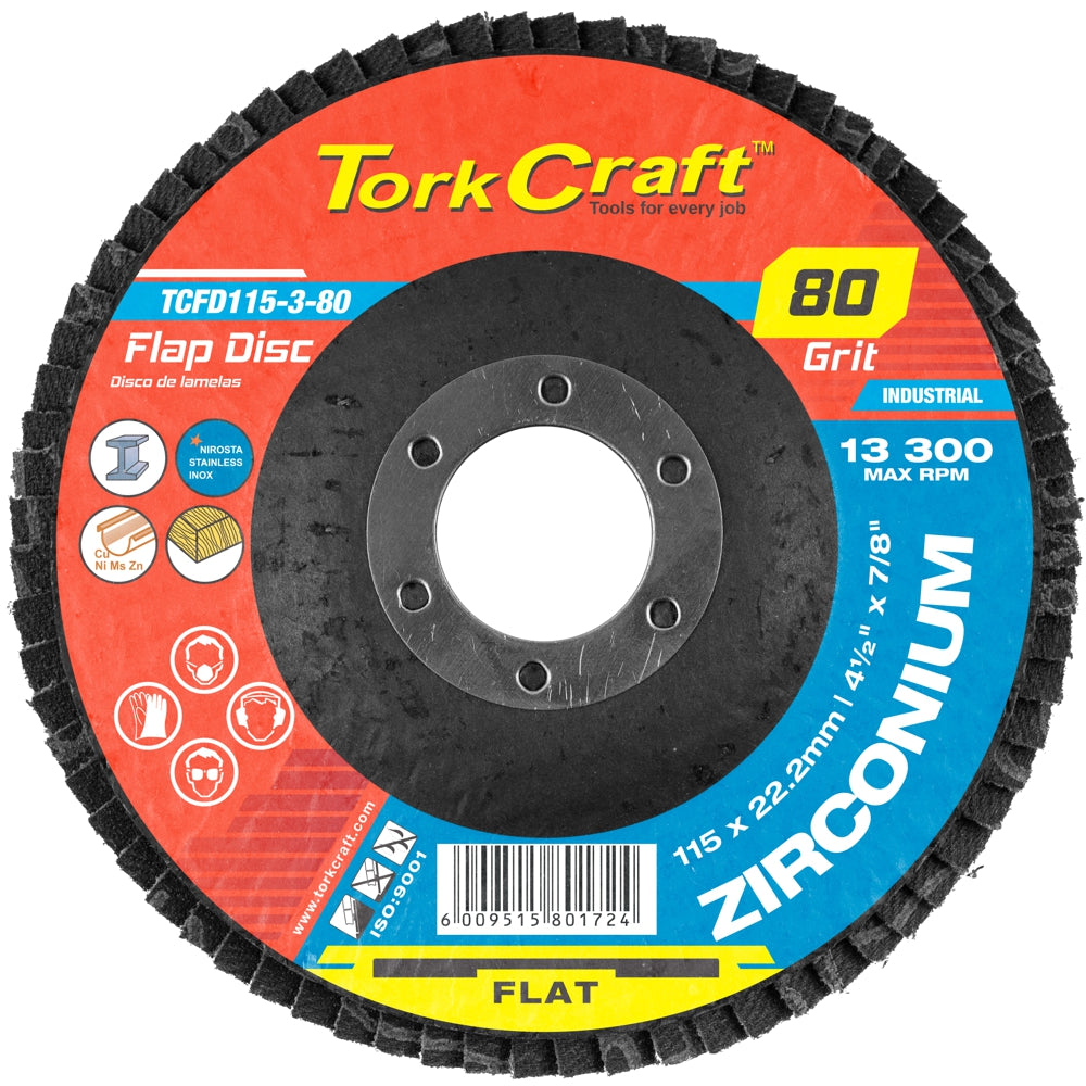 Flap Disc Zirconium 115 Mm 80 Grit Flat