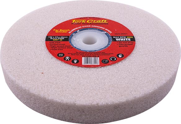 Grinding Wheel 150 X20 X32 Mm White Coarse 36 Gr W/Bushes For Bench Grin