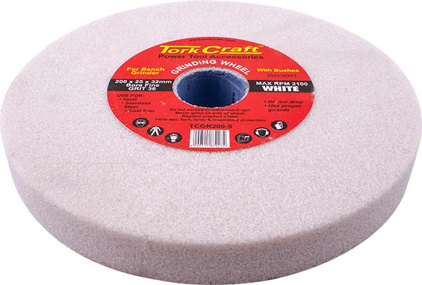 Grinding Wheel 200 X25 X32 Mm White Coarse 36 Gr W/Bushes For Bench Grin