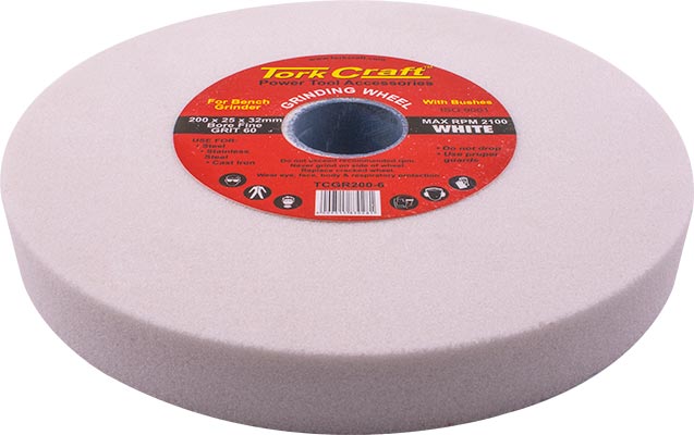 Grinding Wheel 200 X25 X32 Mm Bore Fine 60 Gr W/Bushes For B/G White