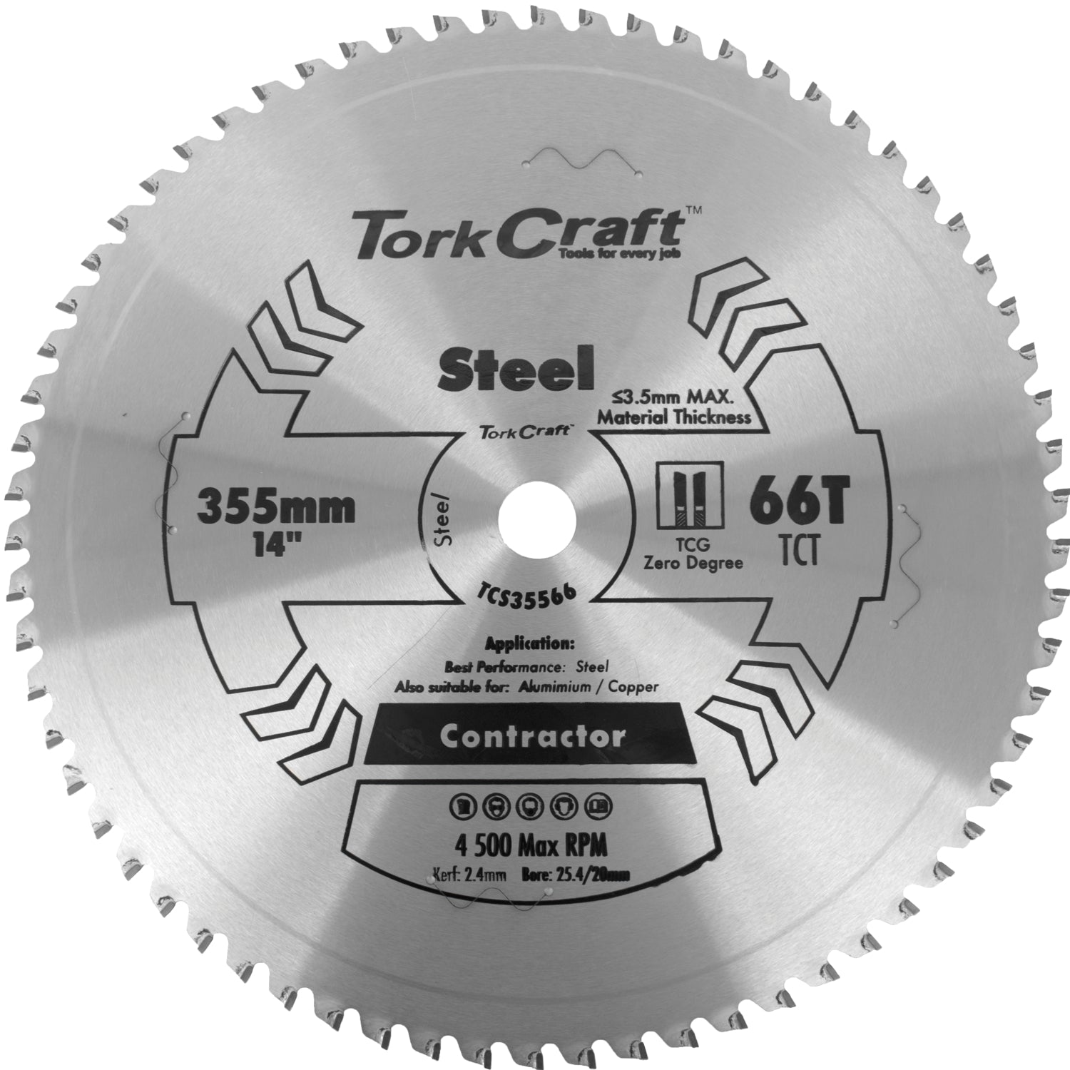 Tct Blade Steel Cutting 355 X66 T 25.4 Mm