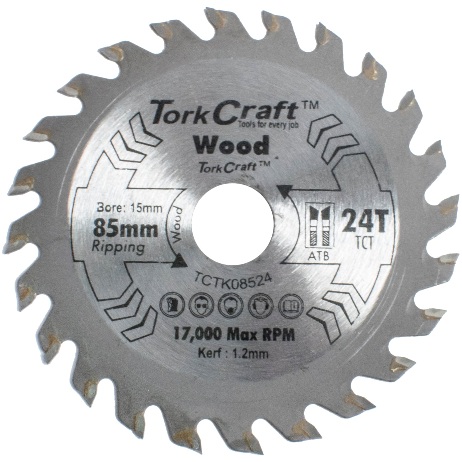 Tct Saw Blade 85 Mm X 1.2 Mm X 15 Mm X 24 T Wood Thin Kerf