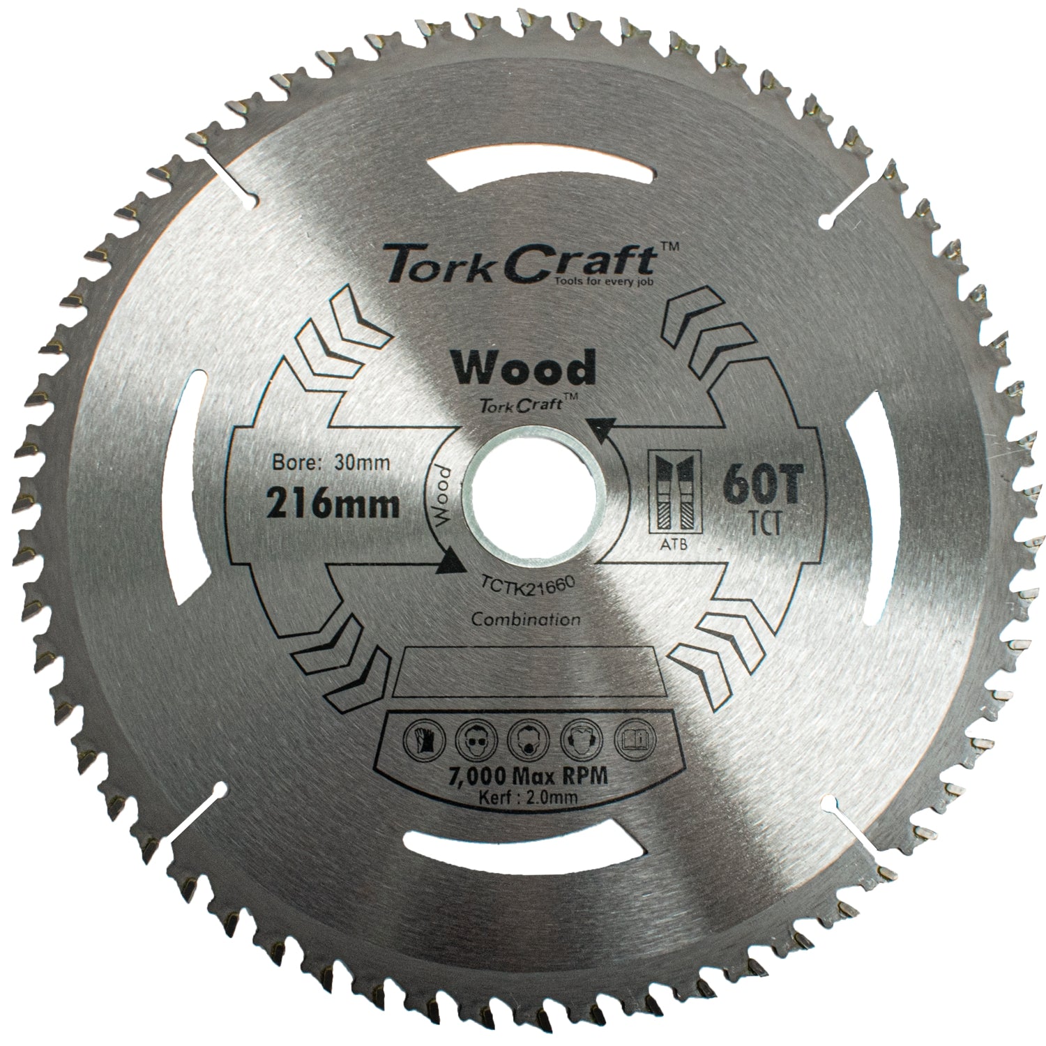 Tct Saw Blade 216 Mm X 2.0 Mm X 30 Mm X 60 T Wood Thin Kerf