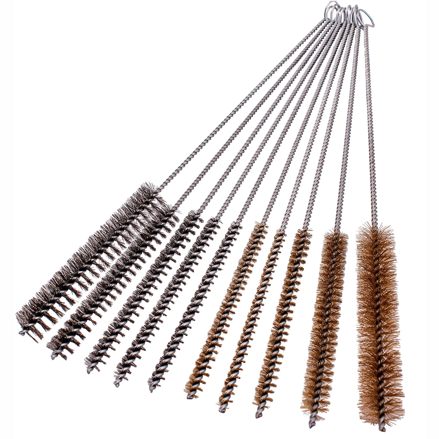 Tube Pipe Brush Set Brass 10 Pc