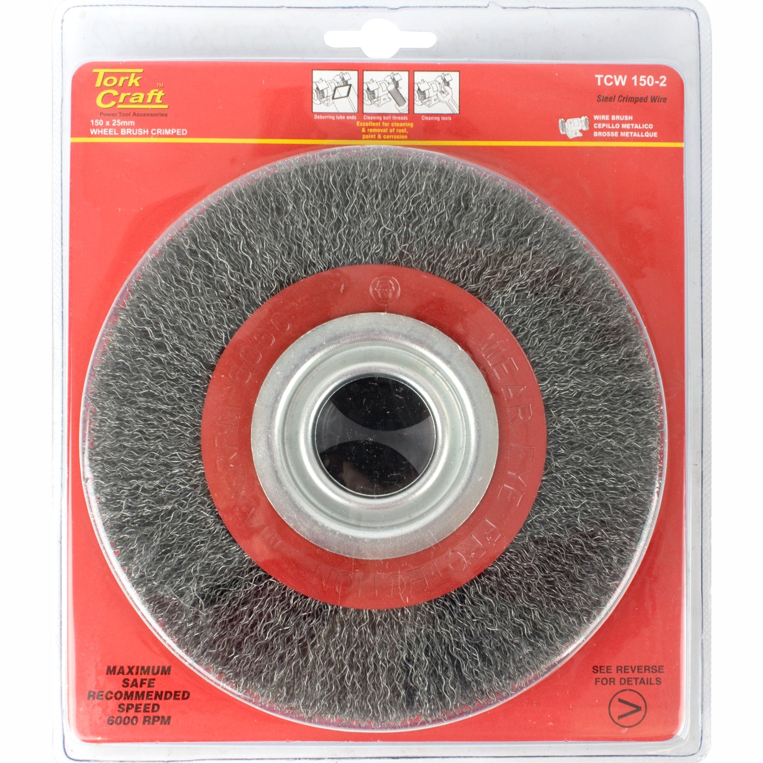 Wire Wheel Brush 150 X 25 Mm 0.30 Mm Wire Bench Grinder Blister