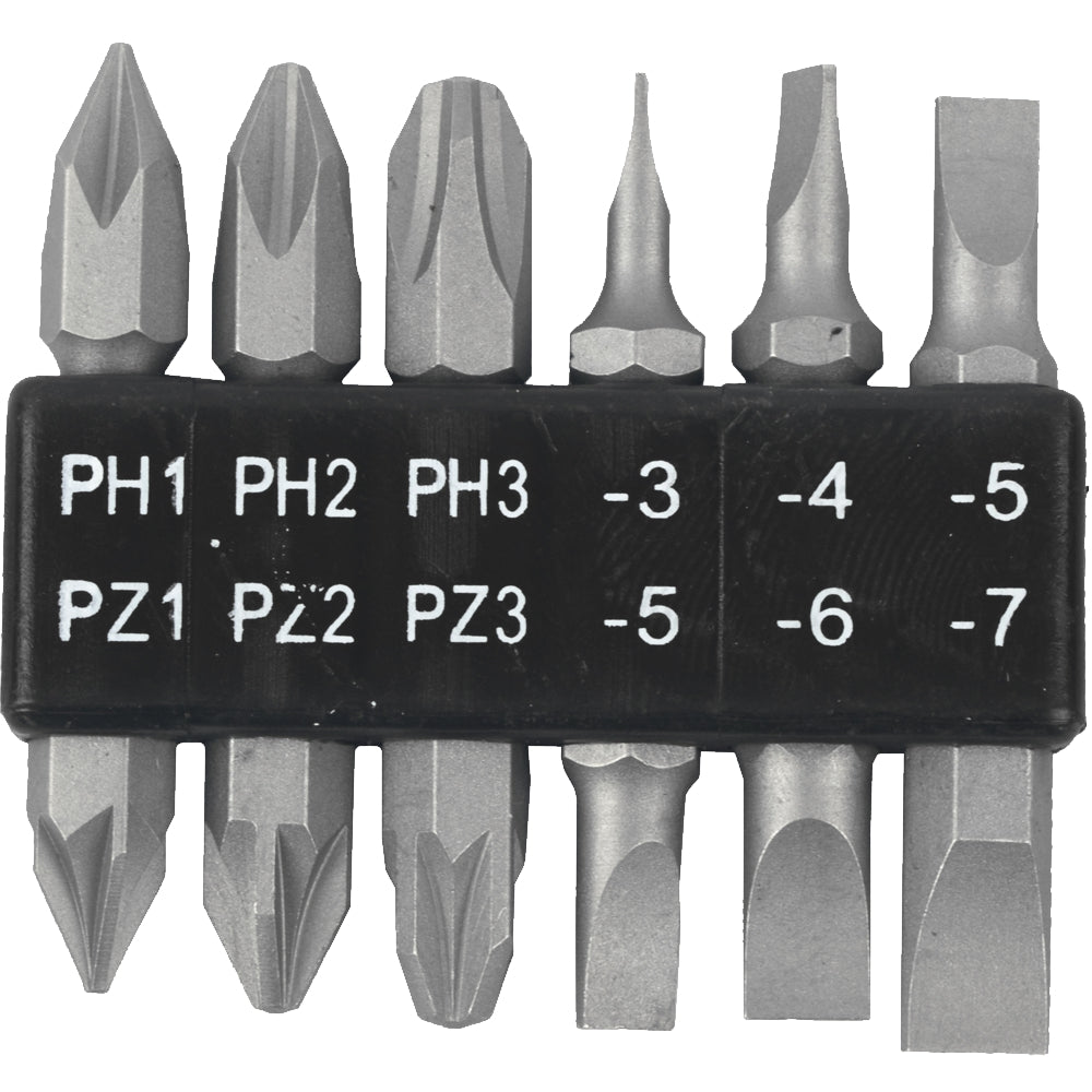 6 Pc 45 Mm Double End Bit Set Ph1,2,3 Pz1,2,3 Sl3,4,5,6,7 Mm