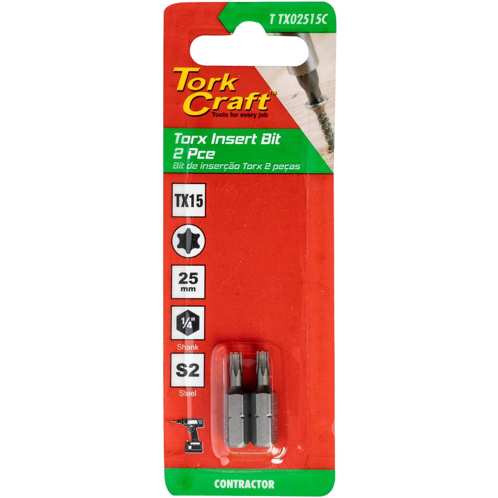 Torx Tx 15 Classic Power Bit 25 Mm 2 Pc Carded