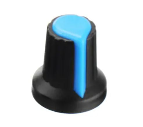 Knob Black Splined With Blue Marker 6mm 15x17 Wh 148 2 Blue