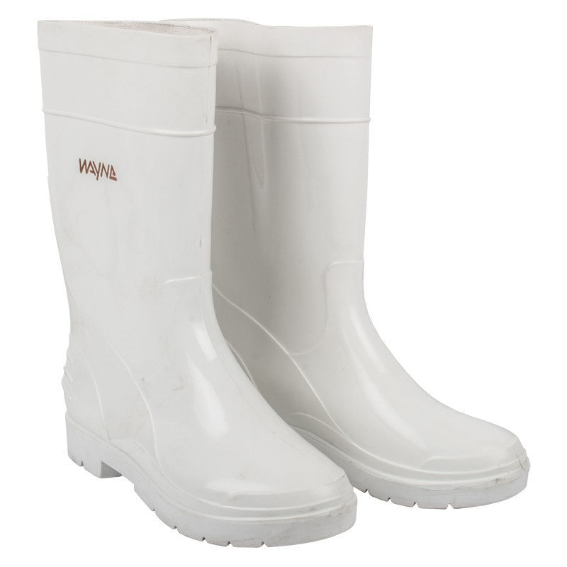 Wayne Gumboot Mens Knee L White/Red Size 5