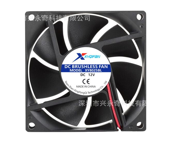 12 V Axial Fan 80sqx25mm Ball 43.5 Cfm Leads Xy8025 Bl 12