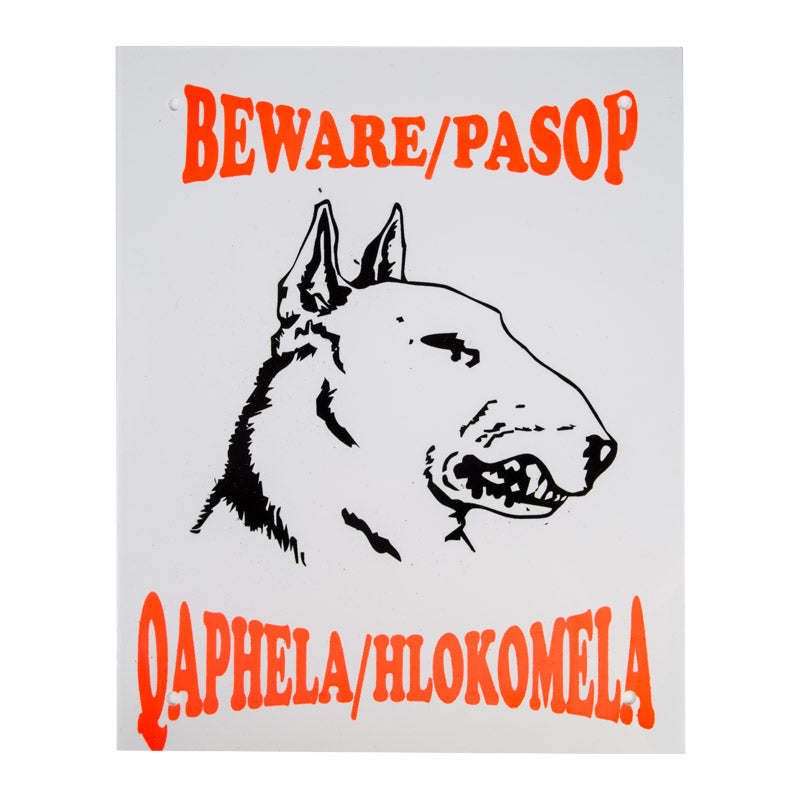 Complete Sign Beware Bull Terrier