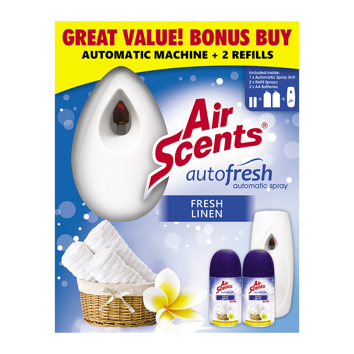 Air Scents Automat Machine Inc 2 Fres Lin 250 Ml