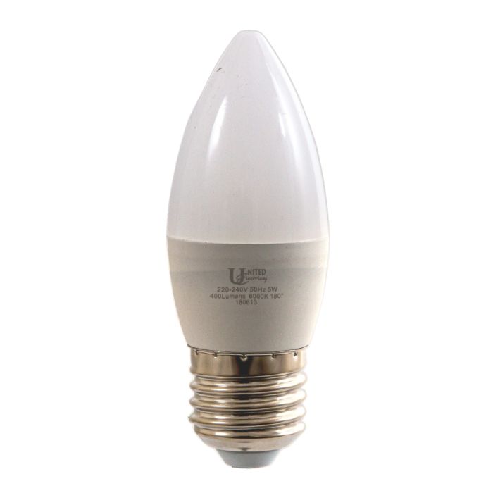 United Electrical Lamp Led Candle Cw E27 5 W