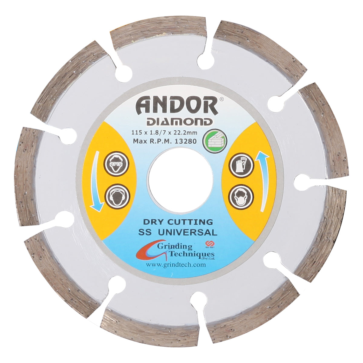 Andor Diamond Disc Segmented Ss 115 X1.8 Mm