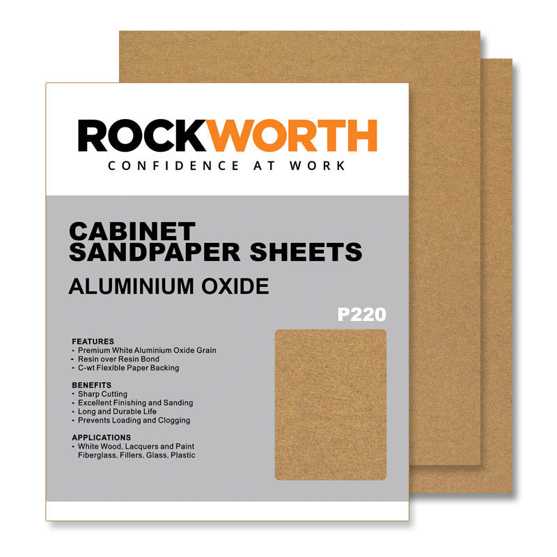 Rockworth Cabinet Sanding Sheets P220 (50 Pack)