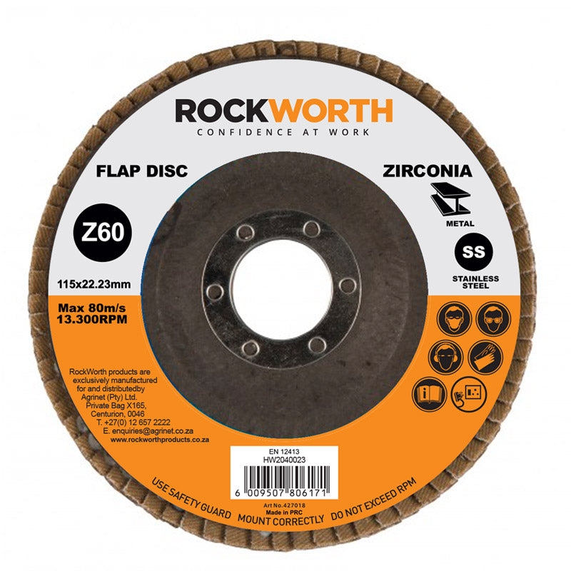 Rockworth Flap Disc 115 Mm Zirconia Oxide P60