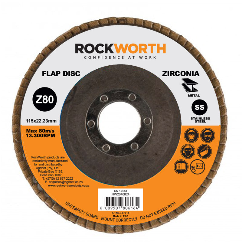 Rockworth Flap Disc 115 Mm Zirconia Oxide P80