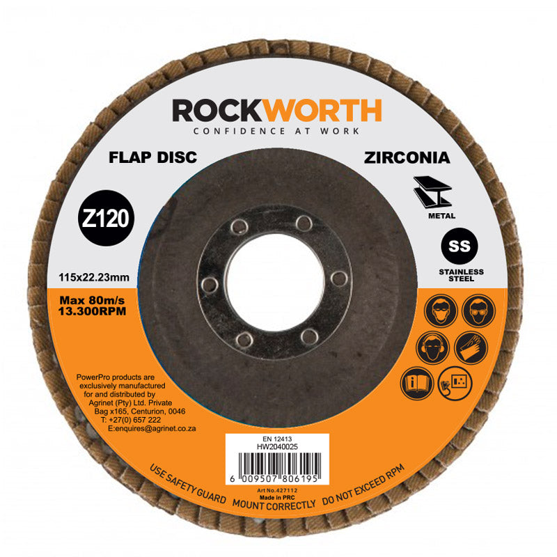 Rockworth Flap Disc 115 Mm Zirconia Oxide P120