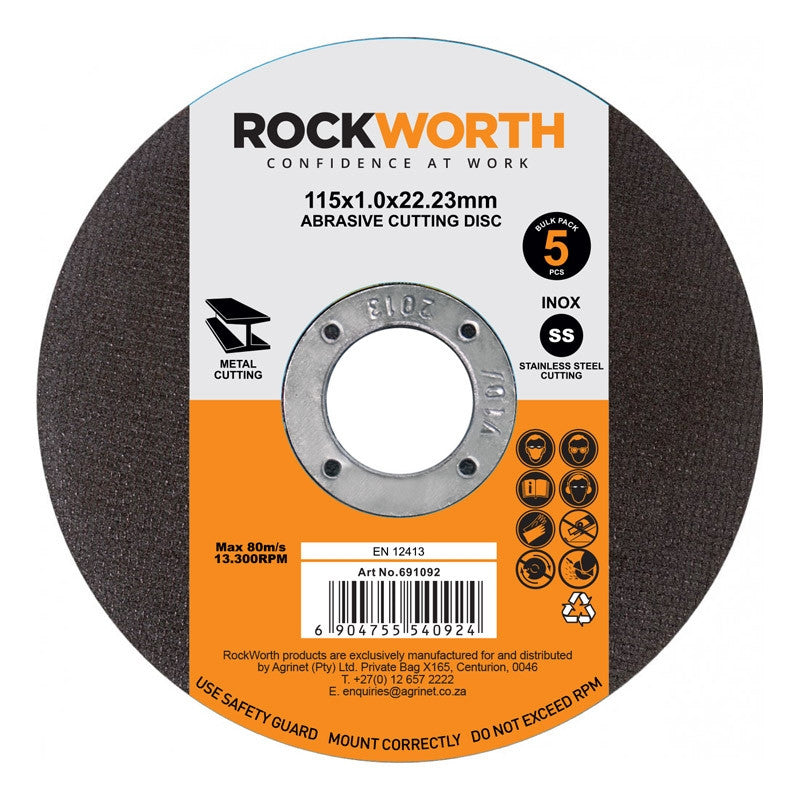 Rockworth Cutting Disc Slimline Steel 230 X2.0 5 Pac