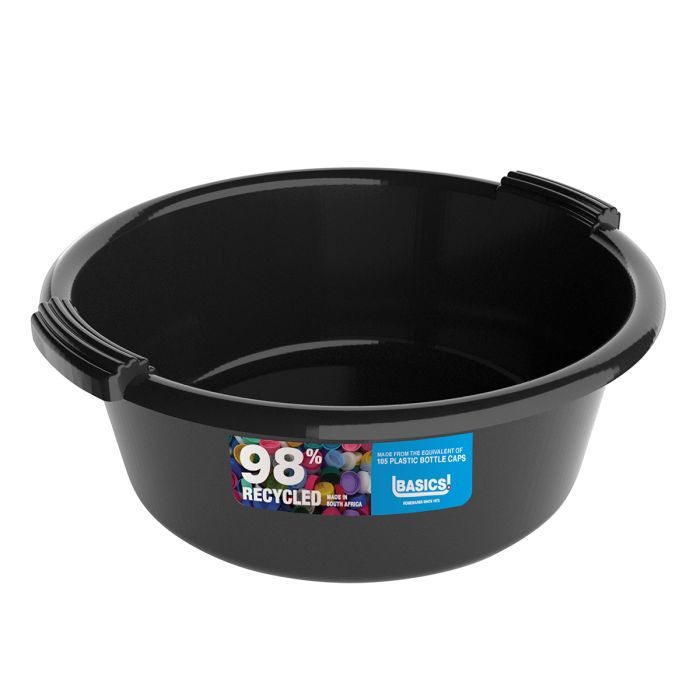 Basics Plastic Basin Recycled Black 35 Cm