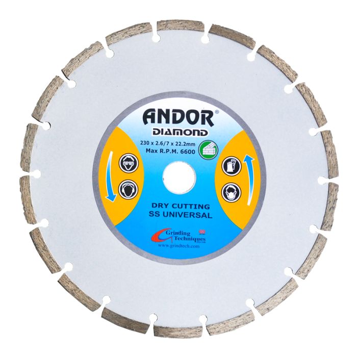 Andor Diamond Disc Segmented Ss 230 X2.6/7 Mm